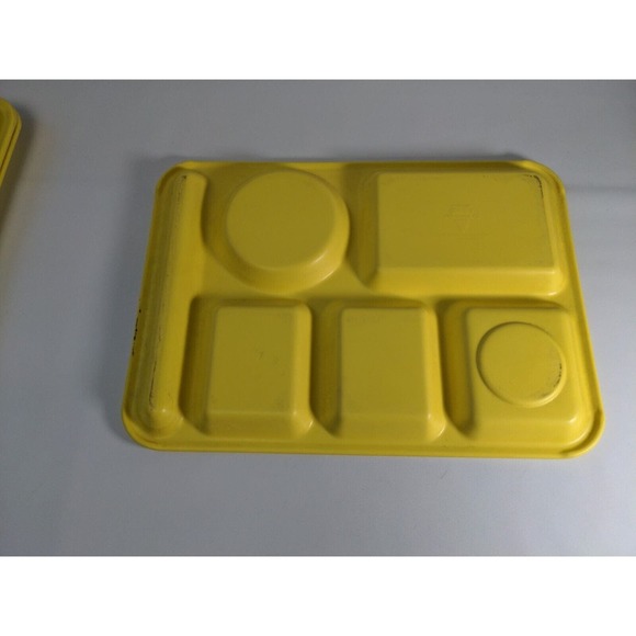 4 Vintage Arrowhead Stack Lunch cafeteria Trays USA MADE Cleveland OH Yellow - Picture 8 of 10